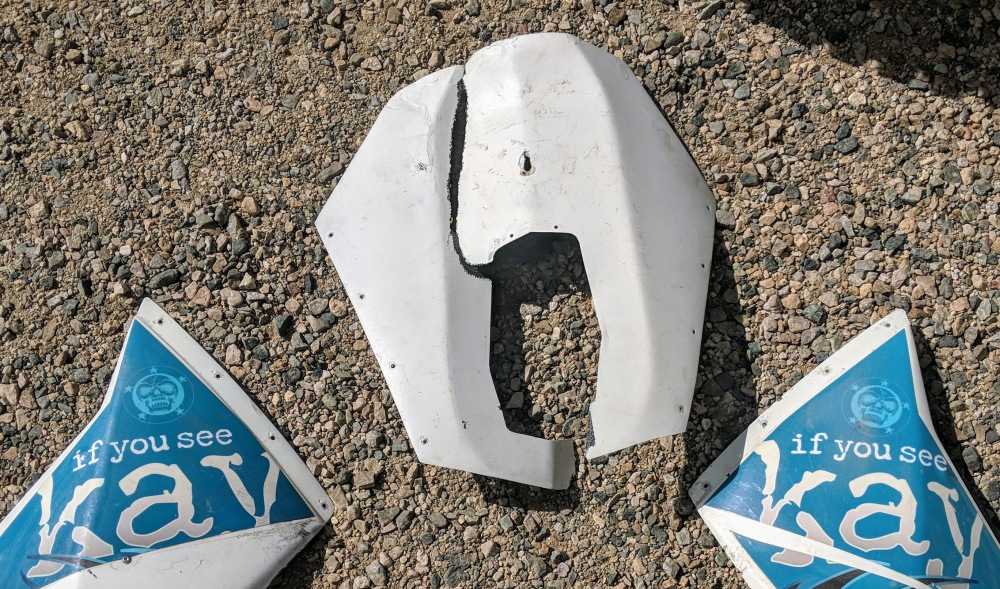 the original fairing torn in half the original fairing torn in half